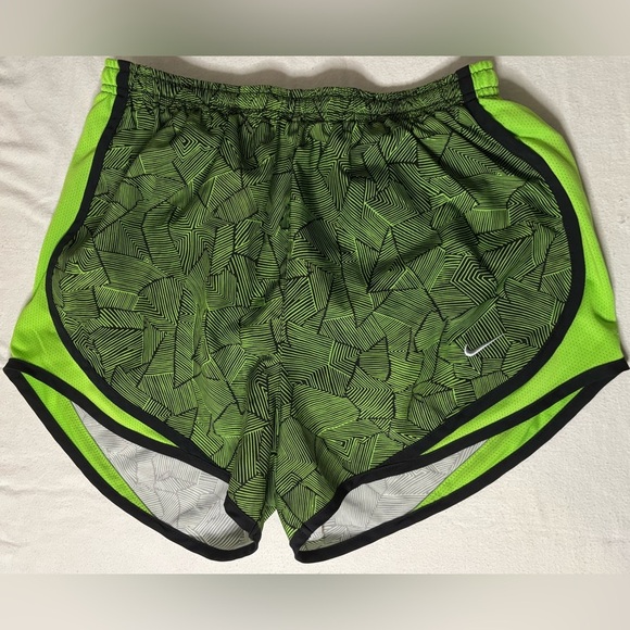 Nike Lime Green Print Dri Fit Running Shorts Size Small - Picture 1 of 4